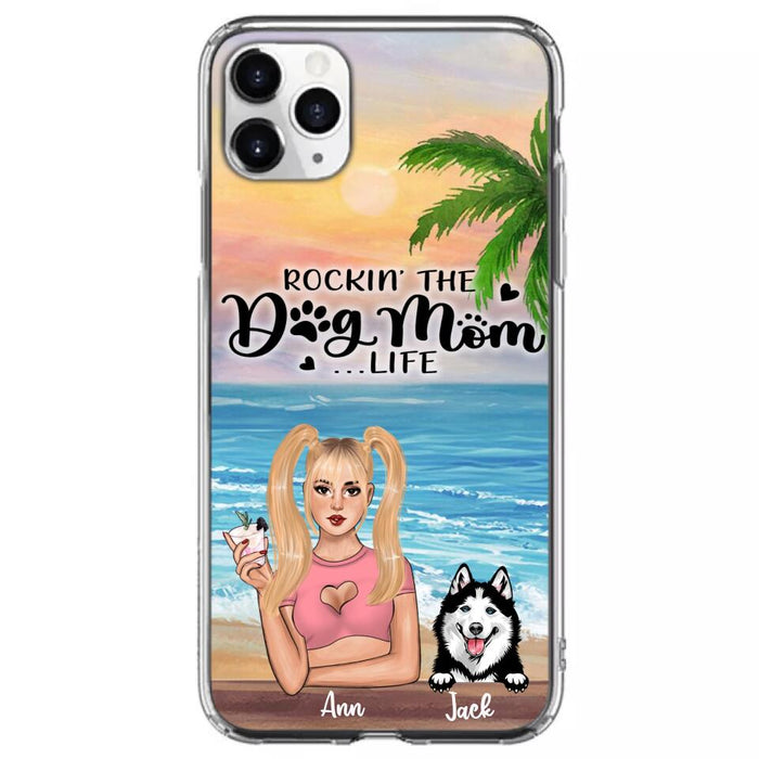 Custom Personalized Dog Mom Phone Case - Rockin' The Dog Mom Life