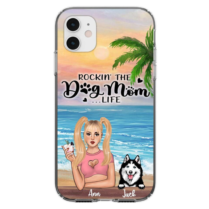 Custom Personalized Dog Mom Phone Case - Rockin' The Dog Mom Life