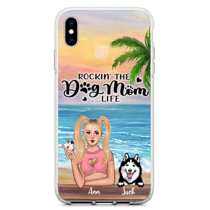 Custom Personalized Dog Mom Phone Case - Rockin' The Dog Mom Life