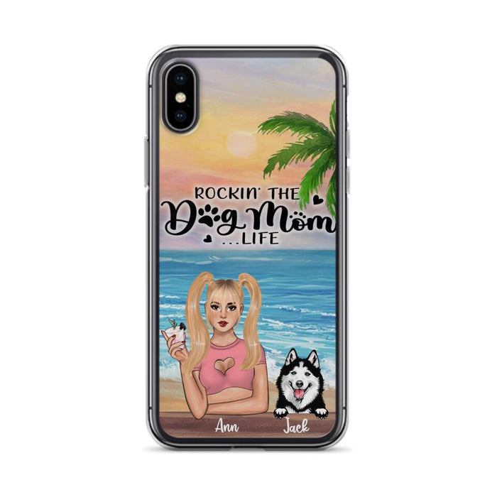 Custom Personalized Dog Mom Phone Case - Rockin' The Dog Mom Life