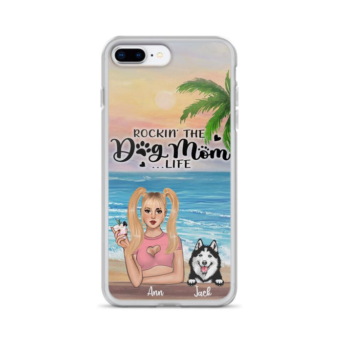 Custom Personalized Dog Mom Phone Case - Rockin' The Dog Mom Life