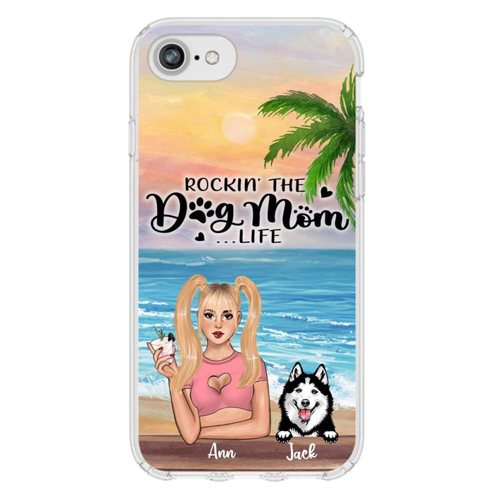 Custom Personalized Dog Mom Phone Case - Rockin' The Dog Mom Life