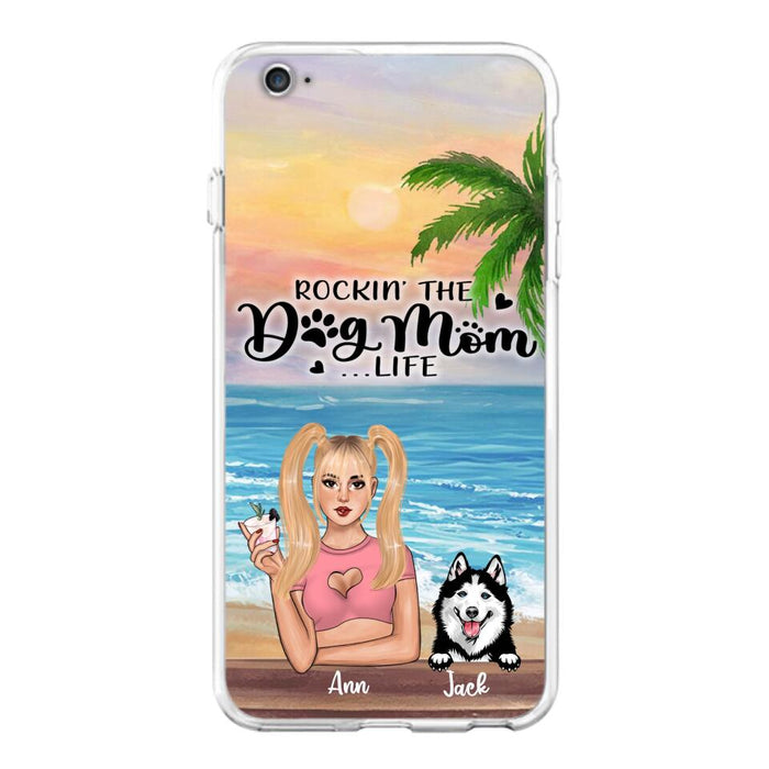 Custom Personalized Dog Mom Phone Case - Rockin' The Dog Mom Life