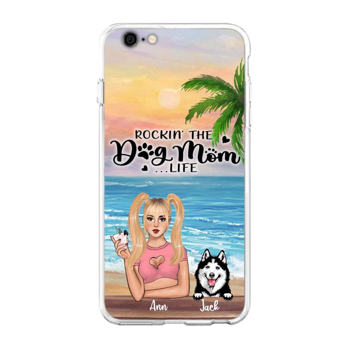 Custom Personalized Dog Mom Phone Case - Rockin' The Dog Mom Life