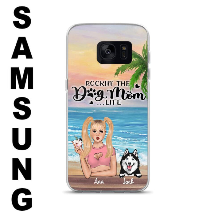 Custom Personalized Dog Mom Phone Case - Rockin' The Dog Mom Life