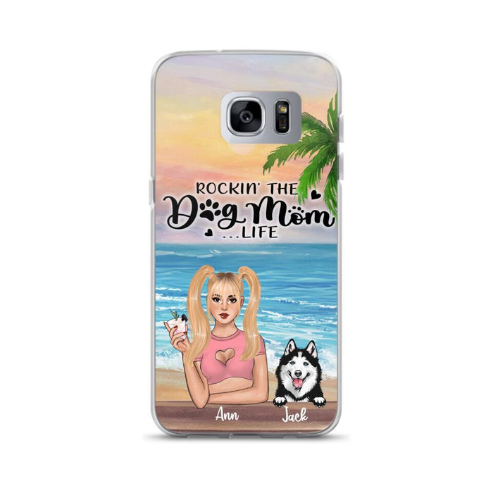 Custom Personalized Dog Mom Phone Case - Rockin' The Dog Mom Life