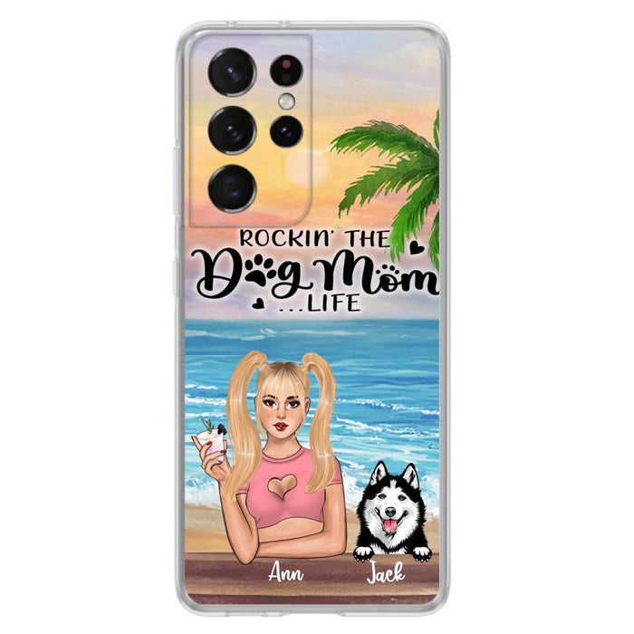 Custom Personalized Dog Mom Phone Case - Rockin' The Dog Mom Life