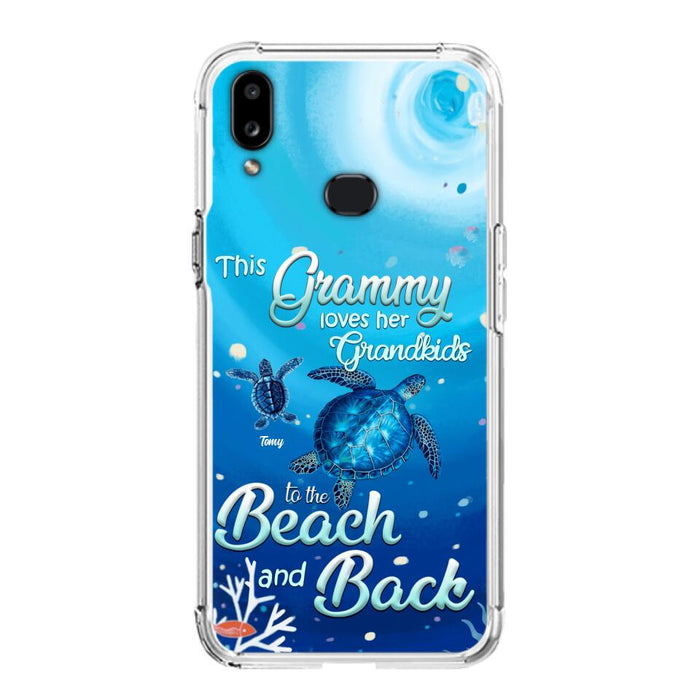 Custom Personalized Grandma Turtle Phone Case - Upto 6 Turtles - This Grammy Loves Her Grandkids To The Beach And Back - For iPhone And Samsung Phone Case - HWDFYR