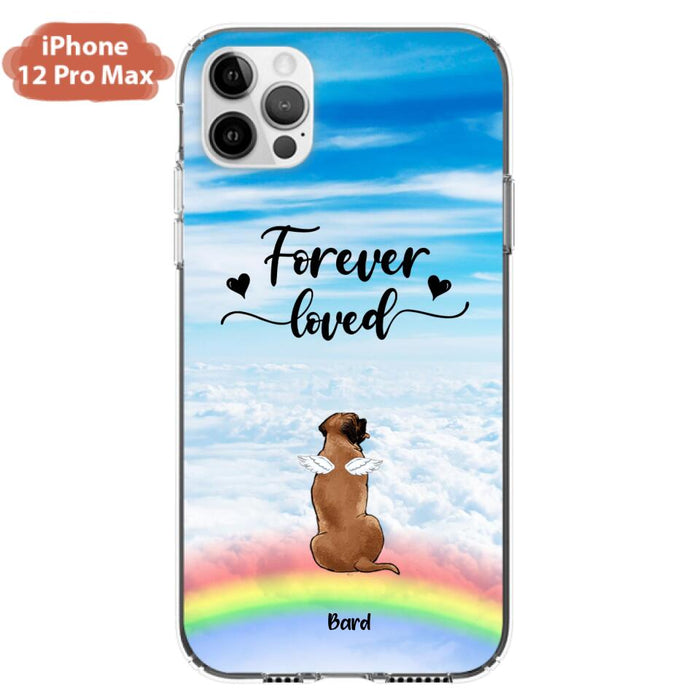 Custom Personalized Memorial Pets Phone Case - Upto 5 Pets - Memorial Gift For Dog Lovers/Cat Lovers - Forever Loved - Phone Case For iPhone And Samsung - AXSIO5