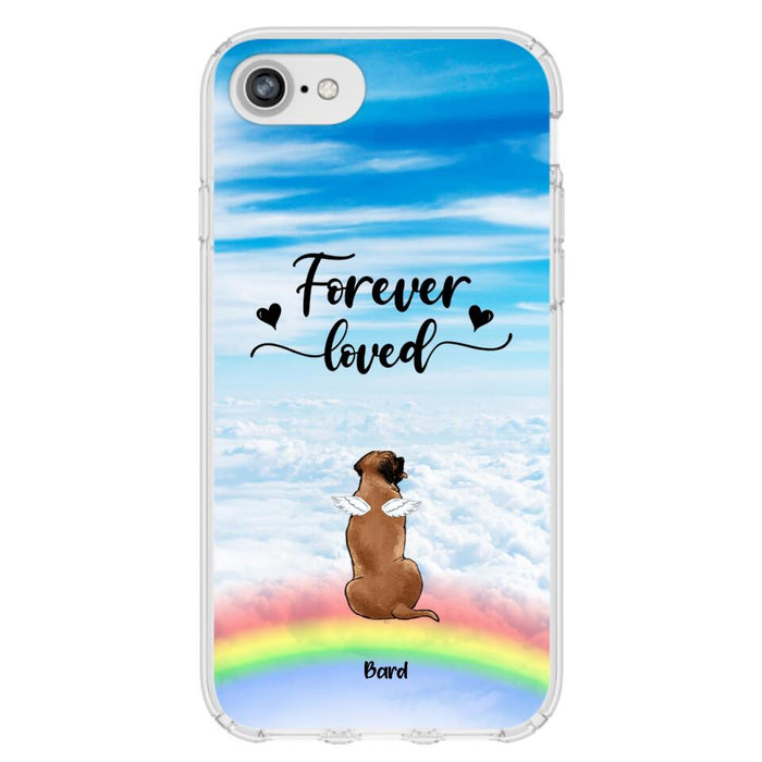 Custom Personalized Memorial Pets Phone Case - Upto 5 Pets - Memorial Gift For Dog Lovers/Cat Lovers - Forever Loved - Phone Case For iPhone And Samsung - AXSIO5