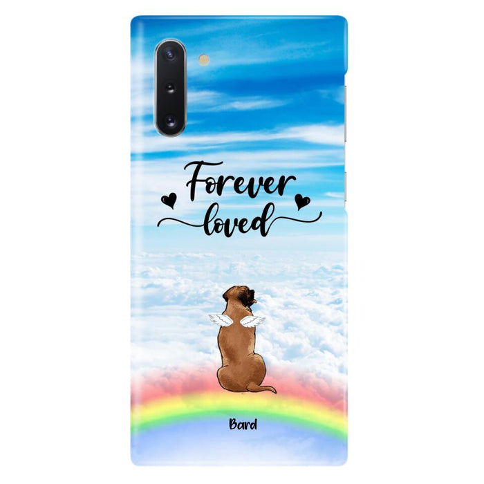 Custom Personalized Memorial Pets Phone Case - Upto 5 Pets - Memorial Gift For Dog Lovers/Cat Lovers - Forever Loved - Phone Case For iPhone And Samsung - AXSIO5