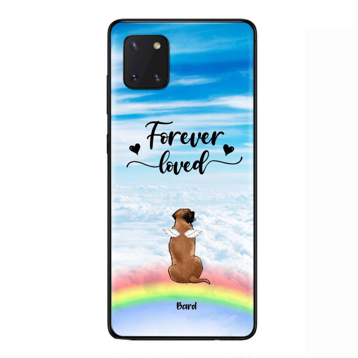 Custom Personalized Memorial Pets Phone Case - Upto 5 Pets - Memorial Gift For Dog Lovers/Cat Lovers - Forever Loved - Phone Case For iPhone And Samsung - AXSIO5