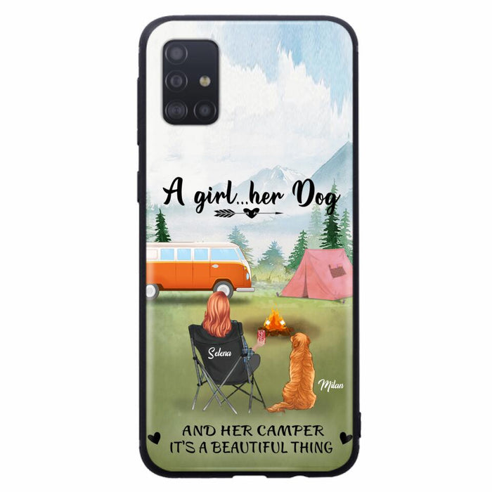 Custom Personalized Dog Mom Camping Phone Case - Mom With Upto 4 Dogs - Best Gift For Dog Lovers - For iPhone And Samsung Phone Case