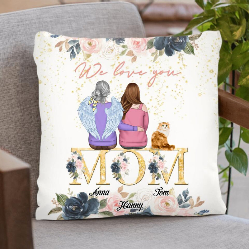 Personalized Mom & Kid Quilt/Fleece Blanket/Pillow Cover - Up to 2 Pets - Mother's Day Gift From Kid - We Love You