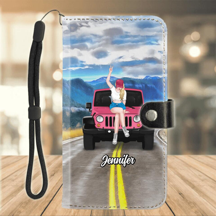 Custom Personalized Off-road Girl Phone Wallets - Gift For Off-road Lover