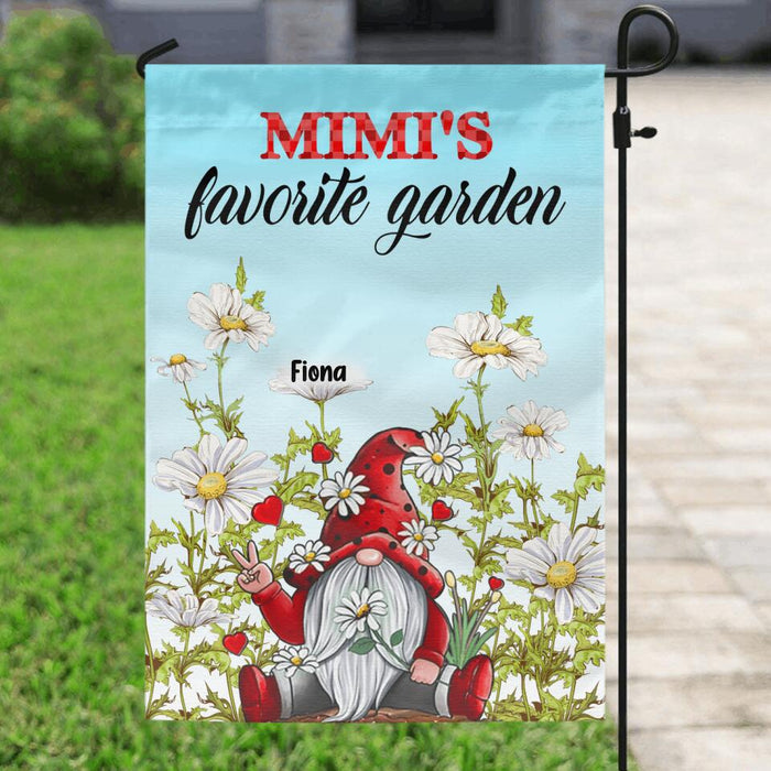 Custom Personalized Grandma Garden Flag - Best Gift For Family - Mimi's Favorite Garden