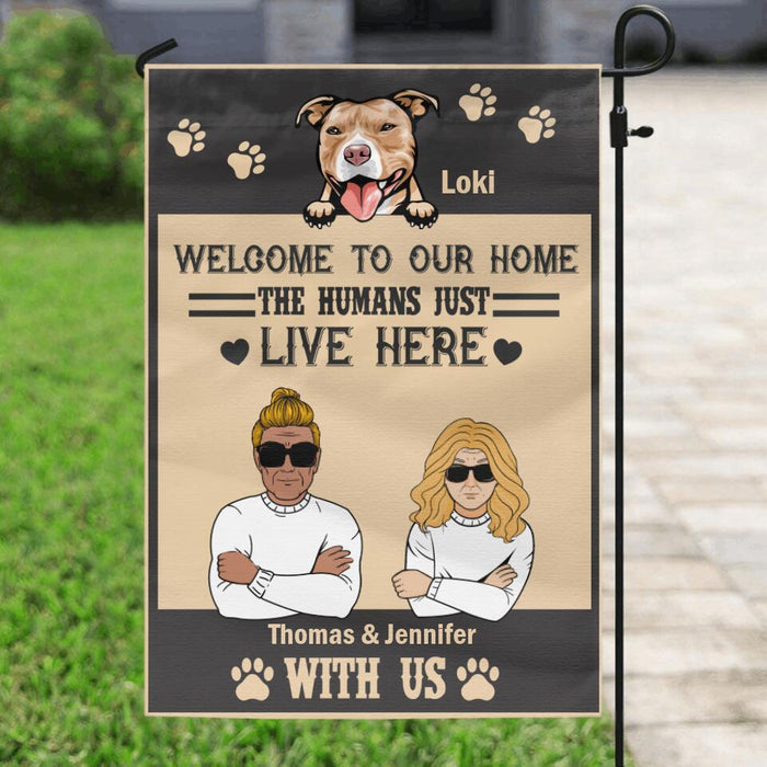 Custom Personalized Spoiled Dogs/Cats Flag Sign - Upto 7 Pets - Gift Idea For Dog/ Cat Lover - Welcome To Our Home