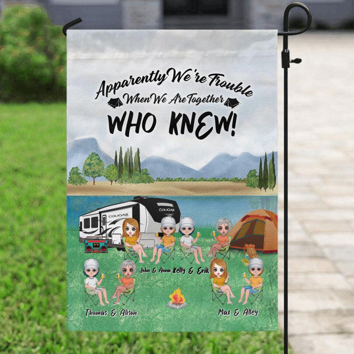 Custom Personalized Camping Friends Flag - Upto 8 People - Best Gift For Camping Lovers - Life Is Better When You're Camping With Friends