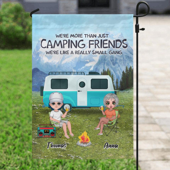 Custom Personalized Mountain Camping Friends Flag Sign - Upto 8 People - Best Gift For Camping Lovers - We're Like A Really Small Gang