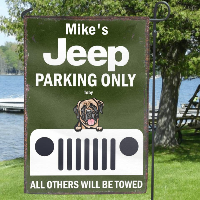 Custom Personalized Dog Off- Road Car Flag Sign - Upto 4 Dogs - Best Gift For Dog Lover
