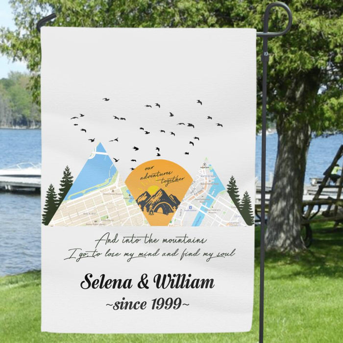 Custom Personalized Camping Map Flag - Upto 6 Maps - Best Gift For Camping Lovers - Taking Memories And Leaving Footprints