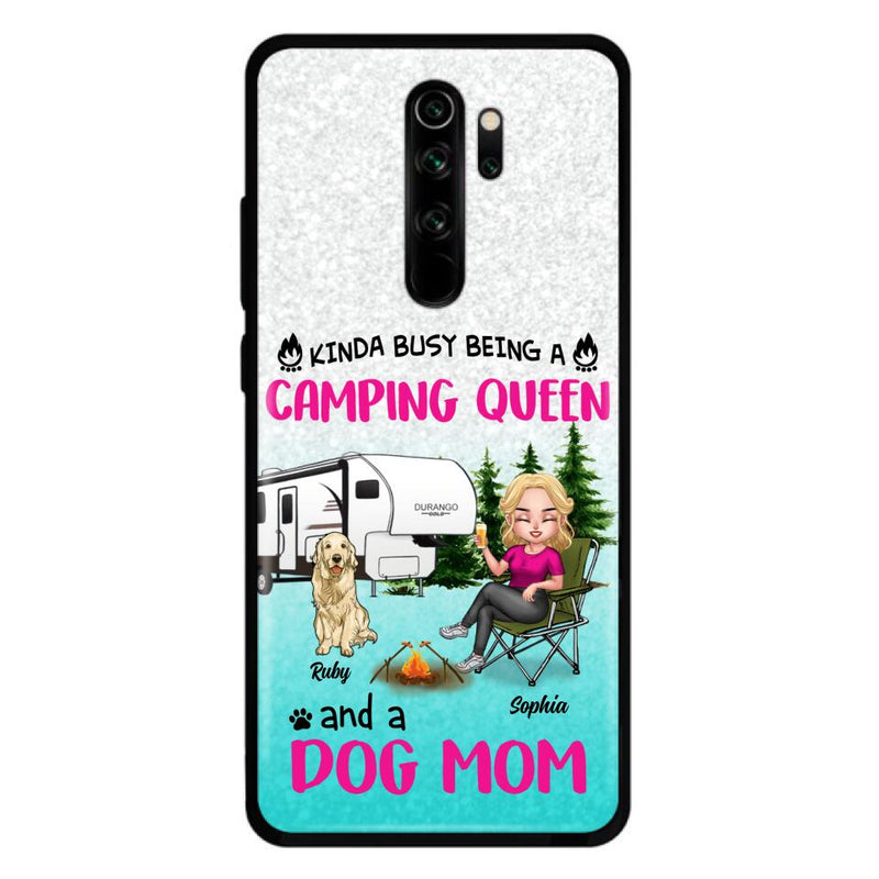 Personalized Dog Camping Queen Phone Case - Up to 4 Dogs - Mother's Day Gift Idea For Dog Lovers - Kinda Busy Being A Camping Queen And A Dog Mom - Case For Xiaomi, Oppo And Huawei