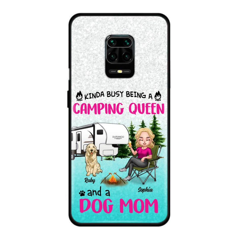 Personalized Dog Camping Queen Phone Case - Up to 4 Dogs - Mother's Day Gift Idea For Dog Lovers - Kinda Busy Being A Camping Queen And A Dog Mom - Case For Xiaomi, Oppo And Huawei