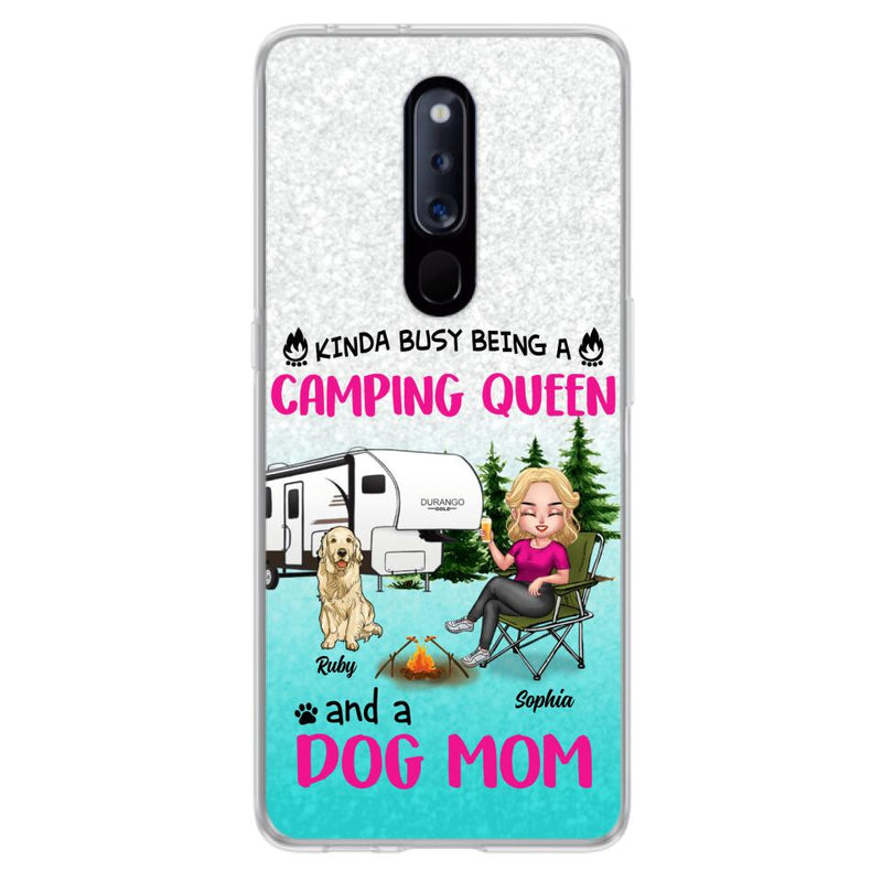 Personalized Dog Camping Queen Phone Case - Up to 4 Dogs - Mother's Day Gift Idea For Dog Lovers - Kinda Busy Being A Camping Queen And A Dog Mom - Case For Xiaomi, Oppo And Huawei
