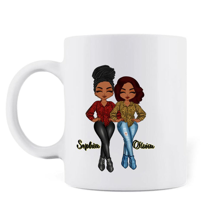 Custom Personalized Mother And Daughter Mug - Gift Idea From Daughter To Mother For Mother's Day - Mom, Thanks For The Big Bum Genes, Now We're Both Gorgeous