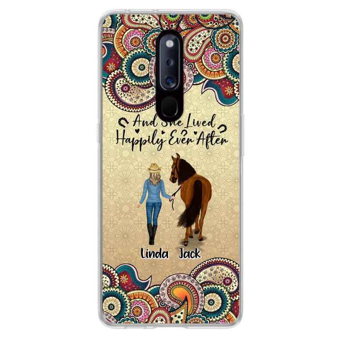 Custom Personalized Horse Girl Phone Case - Upto 4 Horses - Gift Idea For Horse Lovers - And She Lived Happily Ever After - Case For Xiaomi/Huawei/Oppo