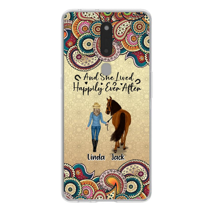 Custom Personalized Horse Girl Phone Case - Upto 4 Horses - Gift Idea For Horse Lovers - And She Lived Happily Ever After - Case For Xiaomi/Huawei/Oppo