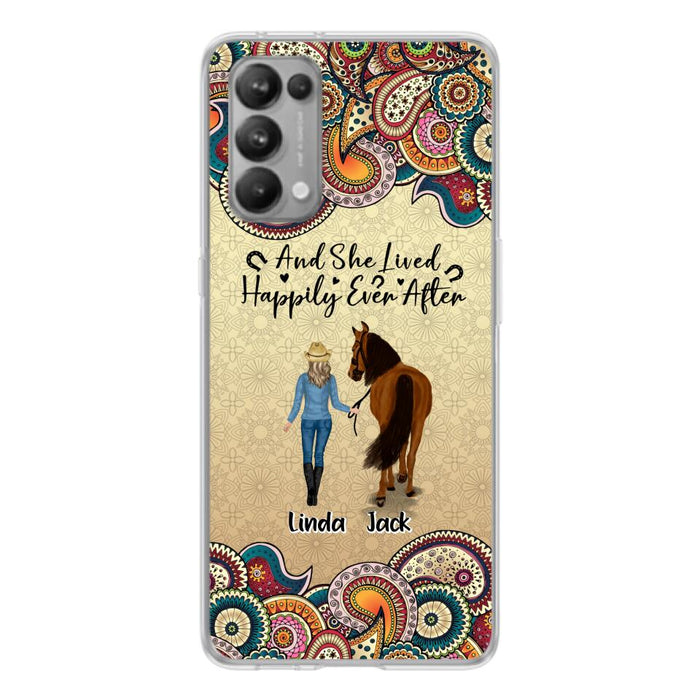 Custom Personalized Horse Girl Phone Case - Upto 4 Horses - Gift Idea For Horse Lovers - And She Lived Happily Ever After - Case For Xiaomi/Huawei/Oppo