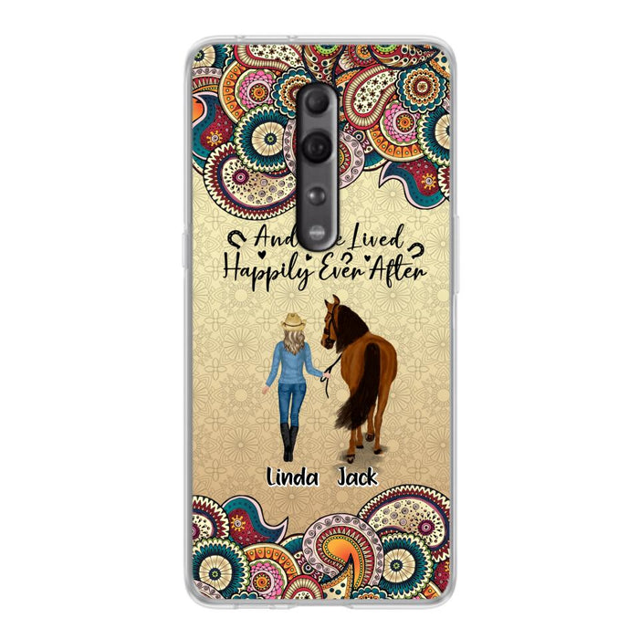 Custom Personalized Horse Girl Phone Case - Upto 4 Horses - Gift Idea For Horse Lovers - And She Lived Happily Ever After - Case For Xiaomi/Huawei/Oppo