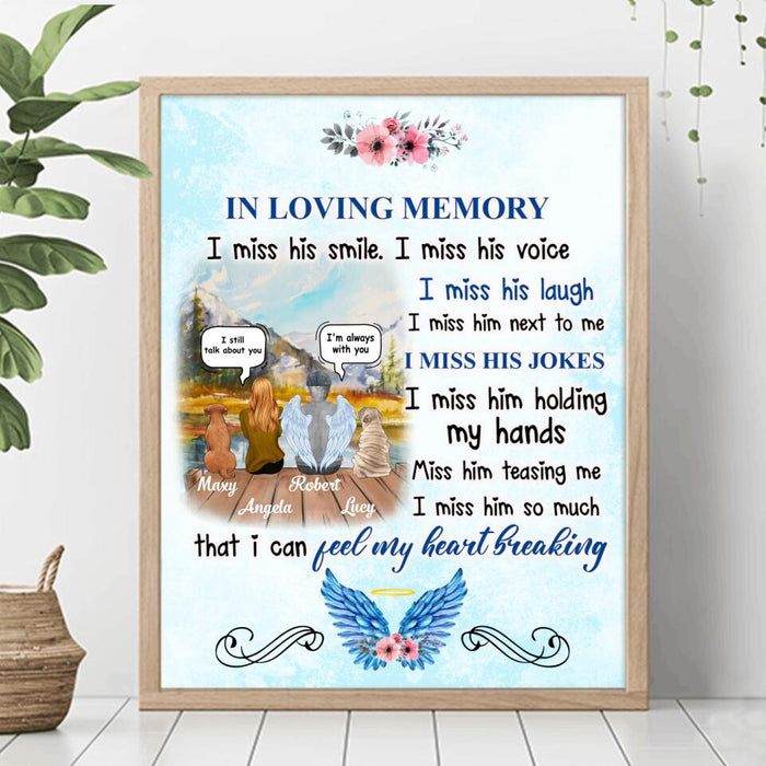 Custom Personalized Memorial Poster - Gift Idea From Daughter To Father/ Dog Lovers With Up To 2 Dogs - I Miss His Smile