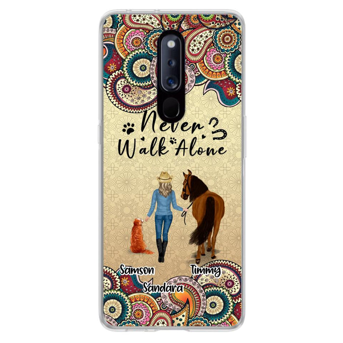 Custom Personalized Horse And Dog Phone Case - Upto 2 Dogs - Gift Idea For Horse/Dog Lovers - Never Walk Alone - Case For Xiaomi, Huawei & Oppo