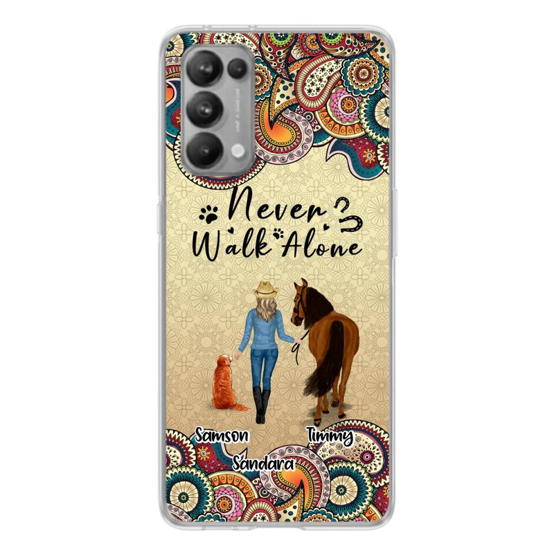 Personalized Horse And Dog Phone Case - Up To 2 Dogs - Gift Idea For Horse/Dog Lovers - Never Walk Alone - Case For Xiaomi, Huawei & Oppo