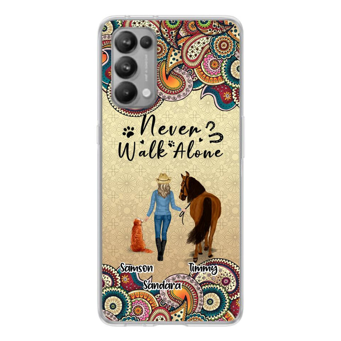 Custom Personalized Horse And Dog Phone Case - Upto 2 Dogs - Gift Idea For Horse/Dog Lovers - Never Walk Alone - Case For Xiaomi, Huawei & Oppo