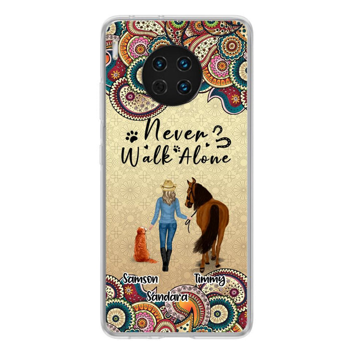 Custom Personalized Horse And Dog Phone Case - Upto 2 Dogs - Gift Idea For Horse/Dog Lovers - Never Walk Alone - Case For Xiaomi, Huawei & Oppo