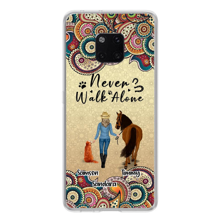 Custom Personalized Horse And Dog Phone Case - Upto 2 Dogs - Gift Idea For Horse/Dog Lovers - Never Walk Alone - Case For Xiaomi, Huawei & Oppo