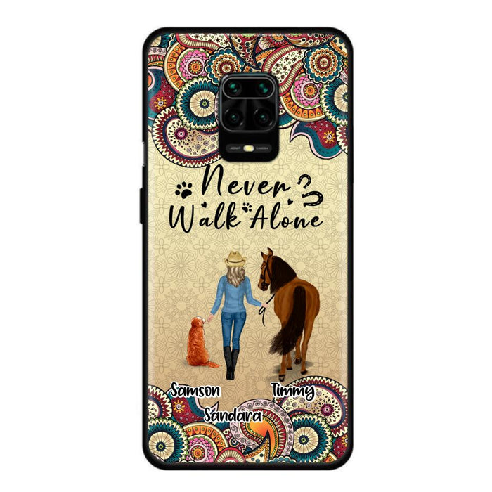 Custom Personalized Horse And Dog Phone Case - Upto 2 Dogs - Gift Idea For Horse/Dog Lovers - Never Walk Alone - Case For Xiaomi, Huawei & Oppo