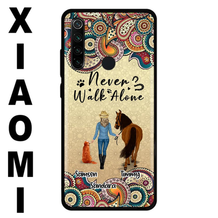 Custom Personalized Horse And Dog Phone Case - Upto 2 Dogs - Gift Idea For Horse/Dog Lovers - Never Walk Alone - Case For Xiaomi, Huawei & Oppo