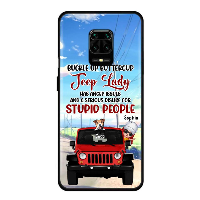 Custom Personalized Off-road Lady Phone Case - Upto 5 Dogs - Gift Idea For Dog/Off-road Lover - Buckle Up Buttercup - Case For Xiaomi, Huawei And Oppo