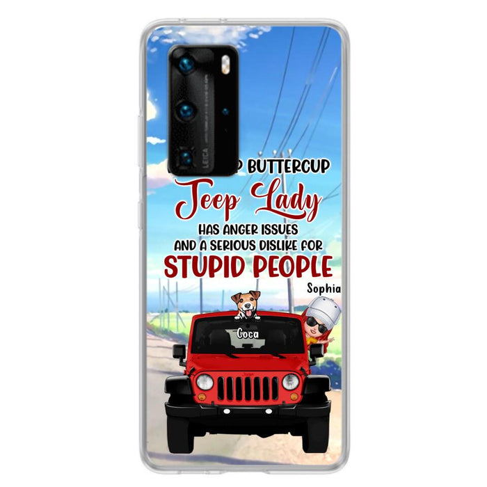 Custom Personalized Off-road Lady Phone Case - Upto 5 Dogs - Gift Idea For Dog/Off-road Lover - Buckle Up Buttercup - Case For Xiaomi, Huawei And Oppo