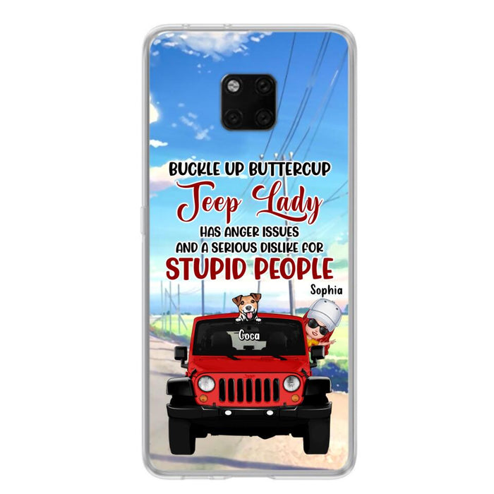 Custom Personalized Off-road Lady Phone Case - Upto 5 Dogs - Gift Idea For Dog/Off-road Lover - Buckle Up Buttercup - Case For Xiaomi, Huawei And Oppo