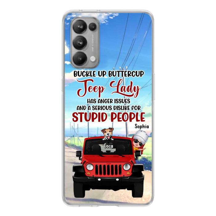 Custom Personalized Off-road Lady Phone Case - Upto 5 Dogs - Gift Idea For Dog/Off-road Lover - Buckle Up Buttercup - Case For Xiaomi, Huawei And Oppo