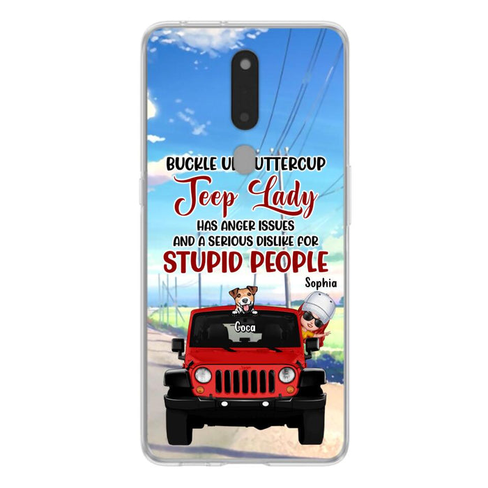 Custom Personalized Off-road Lady Phone Case - Upto 5 Dogs - Gift Idea For Dog/Off-road Lover - Buckle Up Buttercup - Case For Xiaomi, Huawei And Oppo