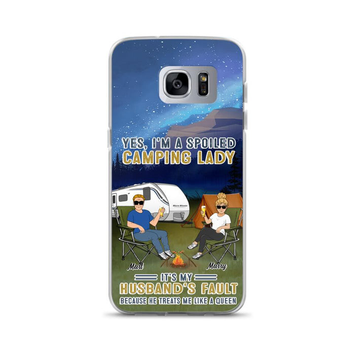 Custom Personalized Husband And Wife Camping Phone Case - Gift Idea For Camping Couple - Yes, I'm A Spoiled Camping Lady - Case For iPhone And Samsung