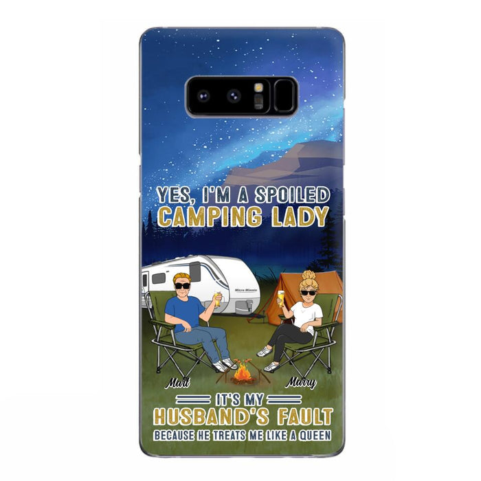 Custom Personalized Husband And Wife Camping Phone Case - Gift Idea For Camping Couple - Yes, I'm A Spoiled Camping Lady - Case For iPhone And Samsung