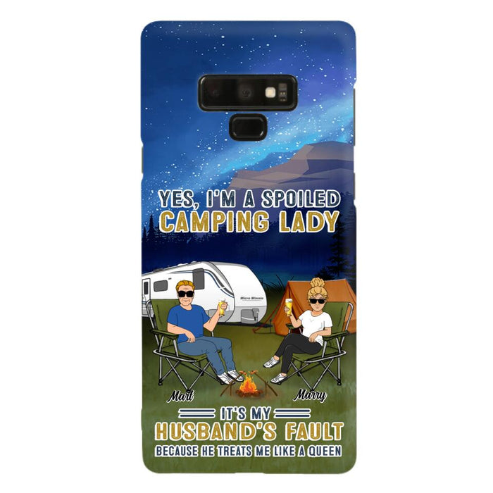 Custom Personalized Husband And Wife Camping Phone Case - Gift Idea For Camping Couple - Yes, I'm A Spoiled Camping Lady - Case For iPhone And Samsung