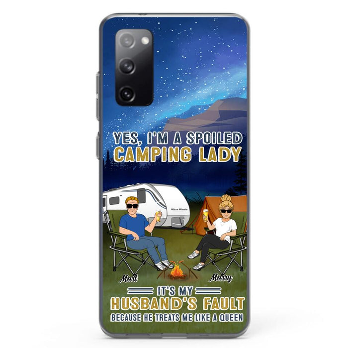 Custom Personalized Husband And Wife Camping Phone Case - Gift Idea For Camping Couple - Yes, I'm A Spoiled Camping Lady - Case For iPhone And Samsung